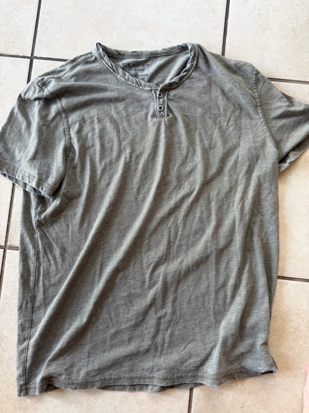 Lucky Brand Vintage Wash Burnout Short
Sleeve Henley Tee